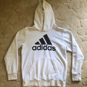 White Adidas Hoodie (medium adidas logo hoodie)